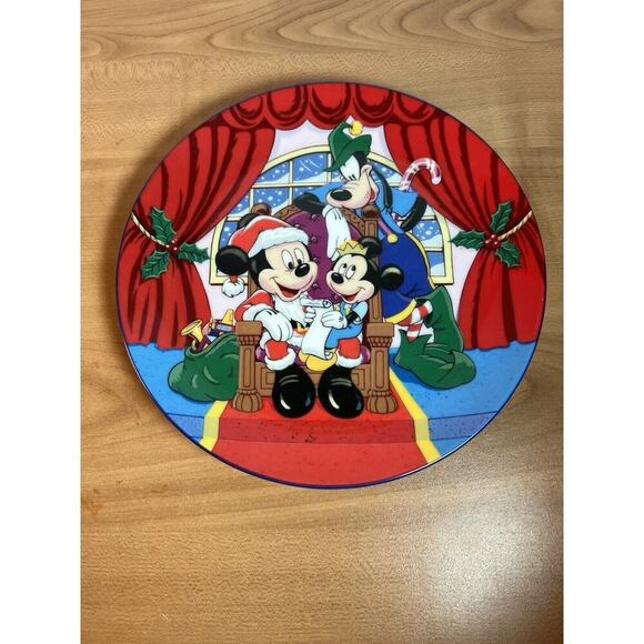 Schmid Merry Mickey Claus 1989 Disney Numbered Plate - Picture 1 of 5